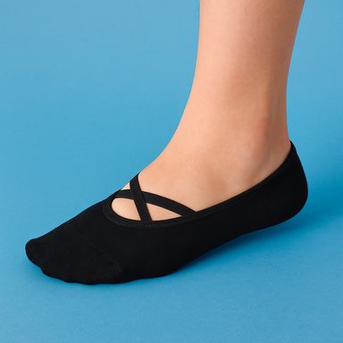 Medias para yoga 69% algodón, 19% poliéster, 9% poliamida, 3% elastano negros talla 23-25 -  Miniso