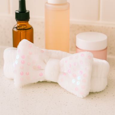 Banda para cabello diseño de moño 100% poliéster blanca 20x5 cm 20x5 cm -  Miniso