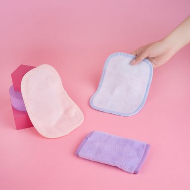 Set toallitas desmaquillantes 100% poliéster multicolor 15x20 cm 3 piezas -  Miniso