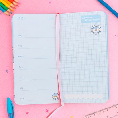 Agenda de planificación mini family azul 9x18.3 cm 80 hojas -  Mini Family