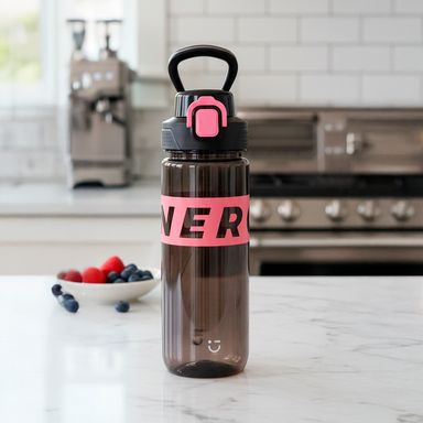 Tomatodo deportivo con tapa abatible plástico negro 800 ml -  Miniso