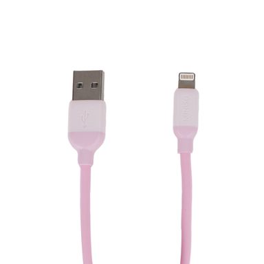Cable de carga y datos usb a lightning sintético rosa 1 m 12w -  Miniso