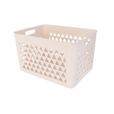Cesta de almacenamiento sintética beige 22.5x19 cm -  Miniso