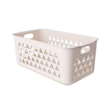 Cesta de almacenamiento minimalista plástico beige 31.5x13x17.4 cm -  Miniso