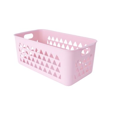 Cesta de almacenamiento minimalista plástico rosa 31.5x13x17.4 cm -  Miniso