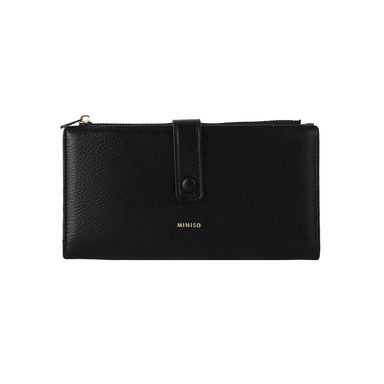 Cartera larga para mujer minimalista sintética negra 19x2x10 cm -  Miniso