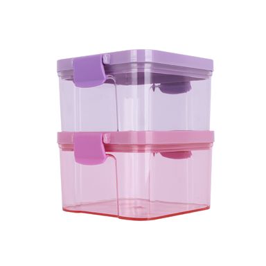 Set contenedores de alimentos apilables plástico 460 ml 2 piezas -  Miniso