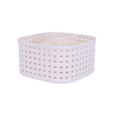 Cesta de almacenamiento plástico beige 10.5x10.5 cm -  Miniso