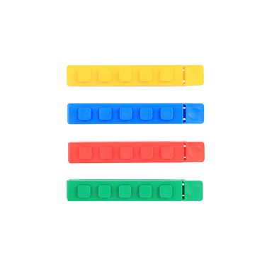 Set pinzas de sellado tipo bloques de construcción sintéticos multicolor 4 piezas -  Miniso