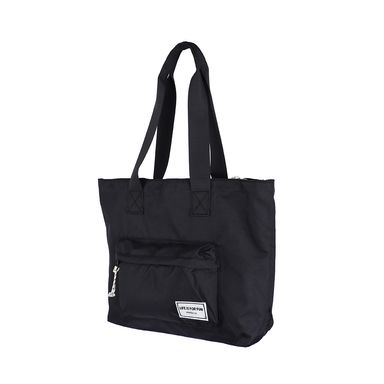 Bolso de hombro life is for fun textil negro 30x42 cm -  Miniso