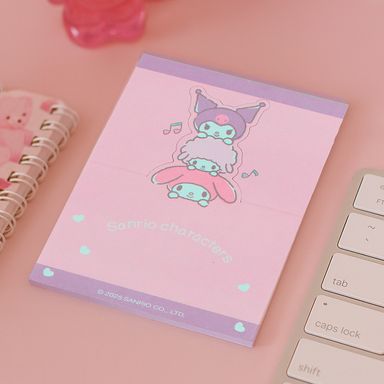 Bloc notas adhesivas morado 11x7.8 cm 30 hojas kuromi sanrio -  Sanrio