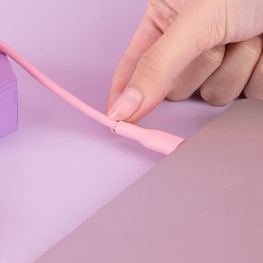 Cable de carga y datos usb a tipo c sintético rosa 1 m 15w -  Miniso