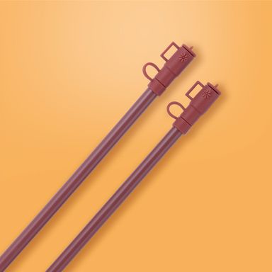 Set de sorbetes sintéticos cafés 25 cm 3 piezas -  Miniso