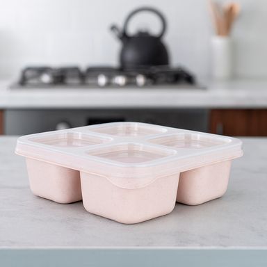 Taper de alimentos con secciones plástico beige 650 ml -  Miniso