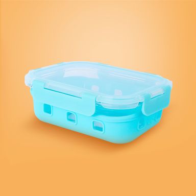 Taper de alimentos minimalista vidrio azul 630 ml -  Miniso