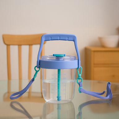 Tomatodo con correa plástico azul 1000 ml -  Miniso