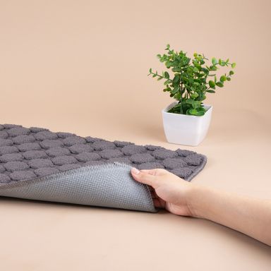 Tapete decorativo bordado de círculos 100% poliéster negro 60x40 cm -  Miniso