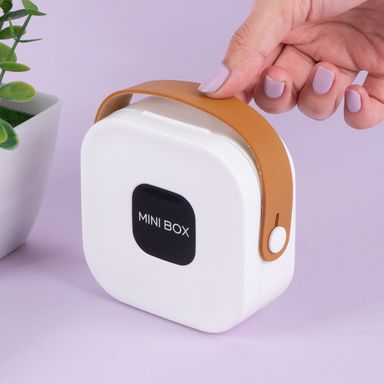 Joyero con asa portátil sintético blanco 10x10 cm -  Miniso