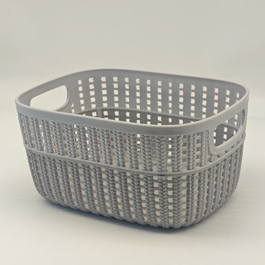 Cesta de almacenamiento minimalista plástico gris 19x11 cm -  Miniso