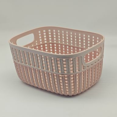 Cesta de almacenamiento minimalista plástico rosa 19x11 cm -  Miniso