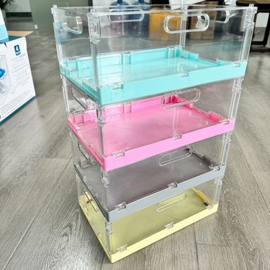 Cesta de almacenamiento plegable plástico azul 20.5x9 cm -  Miniso