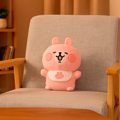 Peluche kanahei felpa rosa 21x31 cm conejito con babero -  Miniso