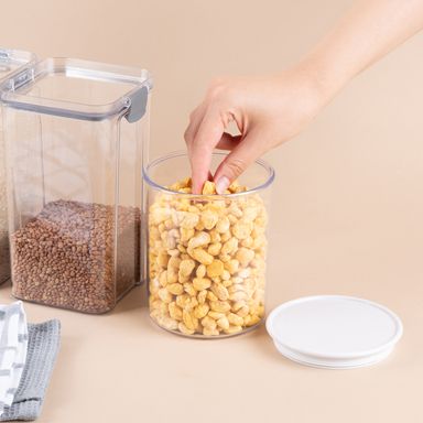 Taper de alimentos minimalista vidrio transparente 800 ml -  Miniso