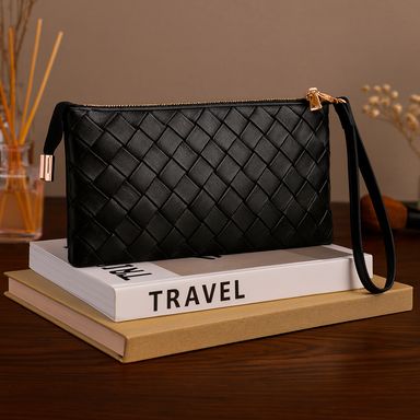 Bolso de mano tipo clutch sintético negro 19x10x3 cm -  Miniso