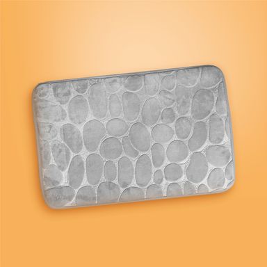Tapete decorativo diseño tipo piedras 100% poliéster gris 60x40 cm -  Miniso