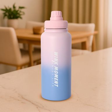 Termo con tapa enroscable acero inoxidable degradado 950 ml -  Miniso