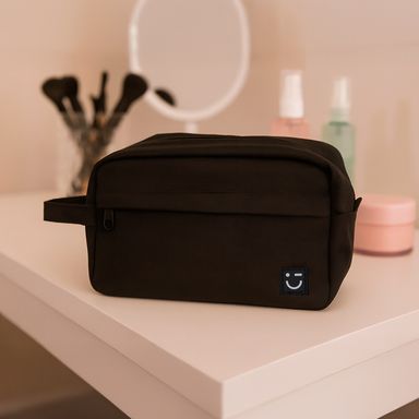 Cosmetiquera textil negra 23x9x14 cm -  Miniso