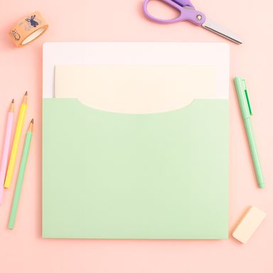 Carpeta para documentos papel verde 18x25 cm -  Miniso