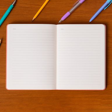 Libreta pasta dura rosa 14.5x21 cm 80 hojas rayas -  Miniso