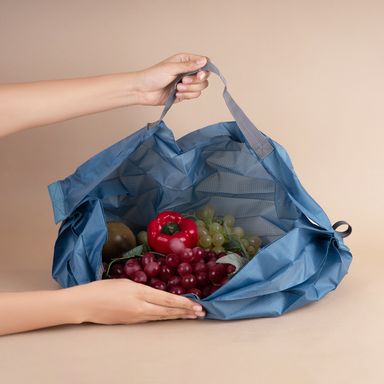 Bolsa de viaje plegable textil azul 8x70 cm -  Miniso