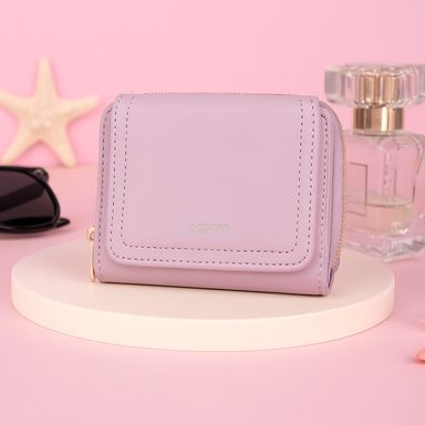 Cartera para mujer con monedero sintética lila 11x9 cm -  Miniso