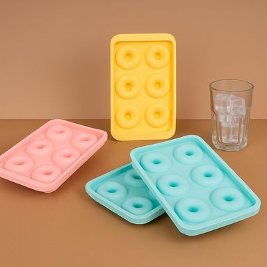 Molde para cubos de hielo diseño tipo dona silicona multicolor 22.1x13.6x3 cm -  Miniso