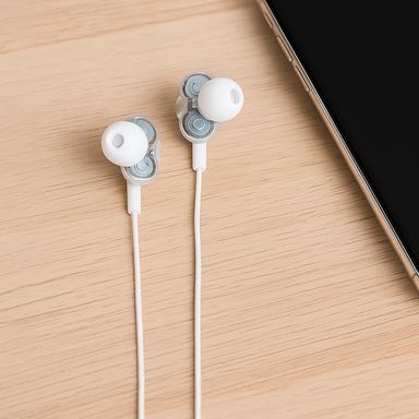 Audífonos de cable ice brick blancos 120 cm 3.5 mm -  Miniso