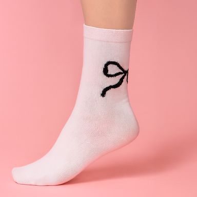 Set calcetines para mujer diseño de moño 100% poliéster multicolor talla 23-25 2 pares -  Miniso