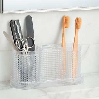 Organizador para cosméticos multifuncional sintético transparente 24.6x9.5x10.5 cm -  Miniso