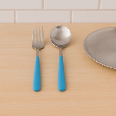 Kit de cubiertos con estuche sintéticos azules 2 piezas -  Miniso