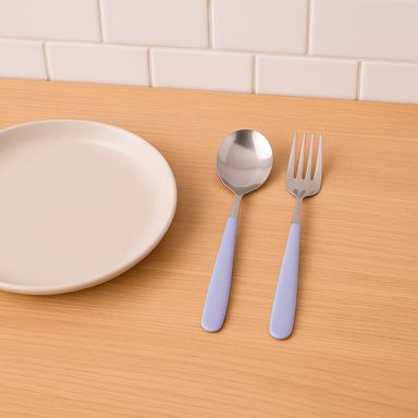 Kit de cubiertos con estuche sintéticos lilas 2 piezas -  Miniso