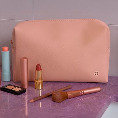 Cosmetiquera sintética rosa 20x12x10 cm -  Miniso