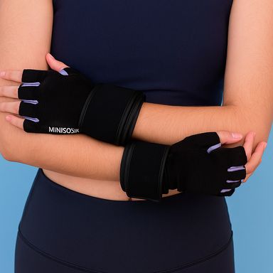 Guantes deportivos textiles negros unitalla -  Miniso