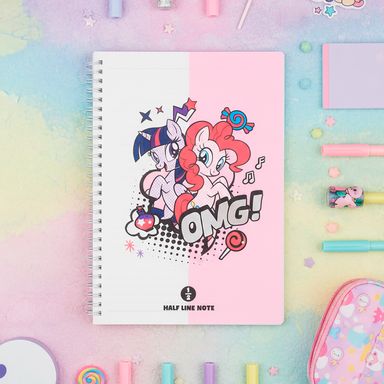 Libreta de espiral pasta suave bicolor 17.4x24.6 cm rayas 80 hojas my little pony -  My Little Pony