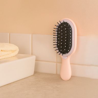 Peine para cabello con espejo sintético rosa 15.5x7 cm -  Miniso