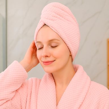 Toalla para cabello textil 65x25 cm -  Miniso