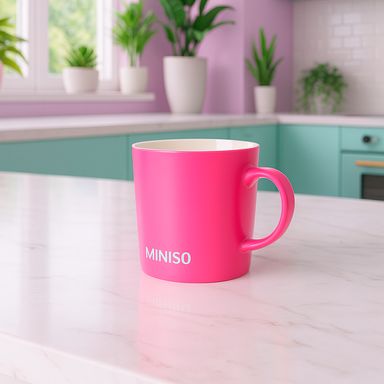 Taza cerámica rosa 350 ml -  Miniso