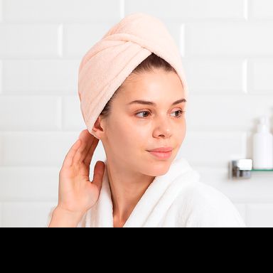 Toalla para cabello diseño aleatorio textil multicolor 65x25 cm -  Miniso