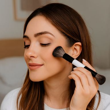 Brocha para difuminar y contornear black white sintética negra doble cabeza -  Miniso