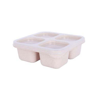 Taper de alimentos con secciones plástico beige 650 ml -  Miniso